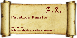 Patatics Kasztor névjegykártya